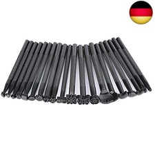 Namner 20 Stück Leder Prägestempel Set, Schwarze Leder Stempel Werkzeuge DIY L