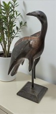 Antik Holz Kran Vogel Figur