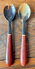 Salatbesteck aus Horn und Holz