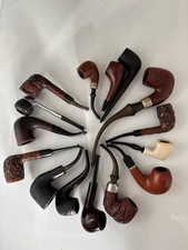 Gruppe alter Holz Pfeifen Sammlerstücke teils gemarkt / Beschädigt Tabak Deko