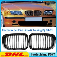 Kühlergrill Nieren Glänz Einzelsteg für BMW 3ER E46 Limo Touring 98-01 Pre-LCI