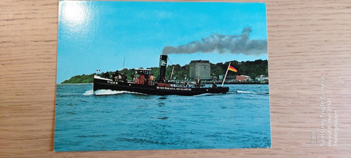 Postkarte dampfschlepper tiger - postkarte,