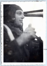 Luftwaffe Pilot am Steuer eines Junkers Ju 52 Flugzeug - WK2 Foto 6x9cm