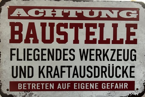 Blechschild achtung baustelle - blechschild,