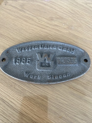 Lokschild waggon union 1985 - waggon,
