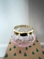 Caithness Crystal Pink Swirl White Specks Small Rose Bowl with Flower Mesh 