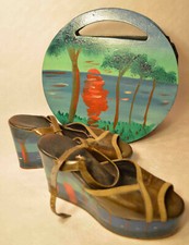 Set Schuhe mit Tasche, 70er