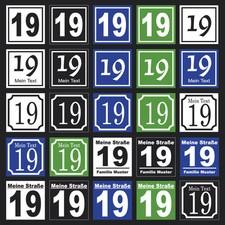 Hausnummernschild Hausnummer Straßenname Namenschild Türschild Schild Alu Verb.