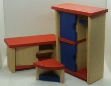 SELECTA Puppenhaus / Puppenstube Möbel RONDA: Schrank, Kommode, Tisch