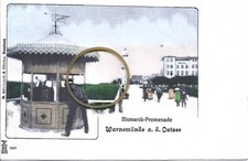 Rostock- Warnemünde Bismarck-Promenade mit Kiosk 1922