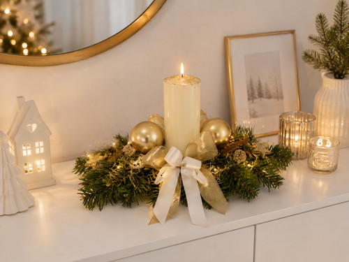 Adventskranz creme gold cm - adventskranz, 40