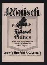 LEIPZIG, Werbung 1925, Ludwig Hupfeld AG Rönisch Flügel Pianos