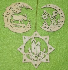 Holz Baumschmuck Erzgebirge Filigrane Christbaumhänger 4,5 - 6 cm