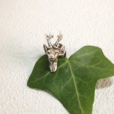 Hirsch Geweih Brosche Pin Jagd Wild Jäger Trachten Wildtier antik Silber 925/-