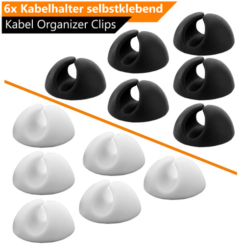 Kabelhalter selbstklebend - 6x,