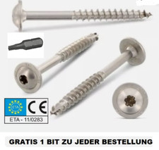 Tellerkopfschrauben mit ETA Zulassung Holzschrauben Edelstahl A2 TX3/4/4,5/5/6/8