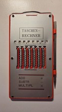 antiker mechanischer Taschenrechner, Addiator, Schieberechner, 60er Jahre
