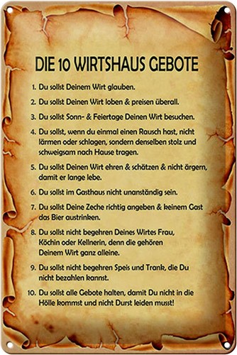 Schild blech 20x30cm made in - 20x30cm,