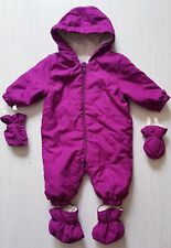 LUPILU Baby Mädchen WINTER Schnee OVERALL 62/68 LANGarm KAPUZE Fleece innen wNEU