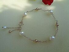 Goldarmband 585 mit Perlen, edles Design