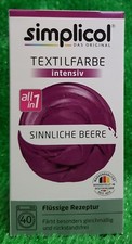 Simplicol TEXTILFARBE SINNLICHE BEERE färbt rückstandsfrei intensive Farben !!!