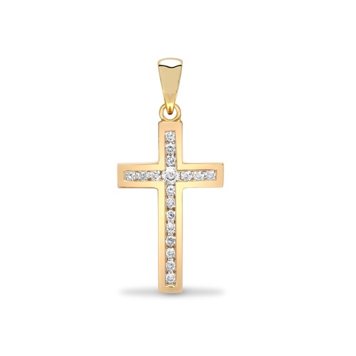 Kreuz anhänger gelbgold - anhänger,