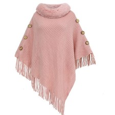 Damen kunstfell poncho - kunstfell, cape