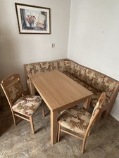 Eckbank Gruppe mit Esstisch und 2 Stühlen