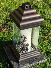 Grablaterne Grablampe Grableuchte Bronze Grabschmuck Grablicht Kerze