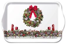 Ambiente Tablett Dekotablett Serviertablett 13x21 cm Weihnachten Advent auf weiß