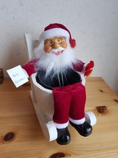 ?hübscher Blumentopf Pflanztopf ⌀11cm Holz Schaukelstuhl Weihnachtsmann?#e24