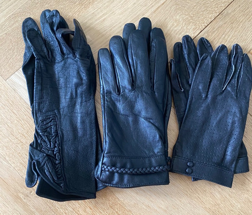 Paar dünne leder handschuhe - 3,
