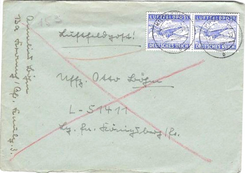 Luftfeldpost brief aus kronach - brief,