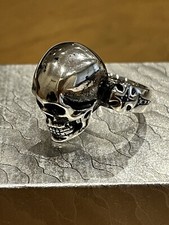 Drachenfels Ring Totenkopf Ring Gothik Biker 925 Silber  Gr 60