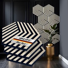 Deko Akustikpaneele | Wandbild Holz | Hexagon Akustikplatten | 3D Wanddekoration
