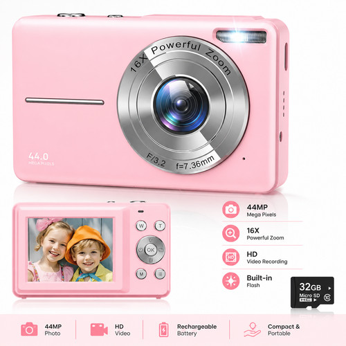 44mp digitalkamera fhd kompakt - digitalkamera,