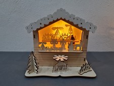 LED Holz Deko Verkaufsstand Weihnachtsmarkt Holz natur grau Auswahl Neu OVP!