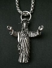 Jesus Christus Anhänger Mit Halskette Silber Figur Sohn Gottes Messias Kruzifix