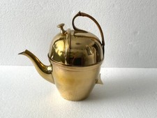 Art Deco Teekanne, Kippkanne, Messing massiv, antik, 0,8Liter