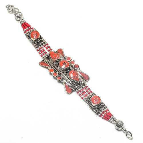 Rote koralle edelstein armband - koralle,