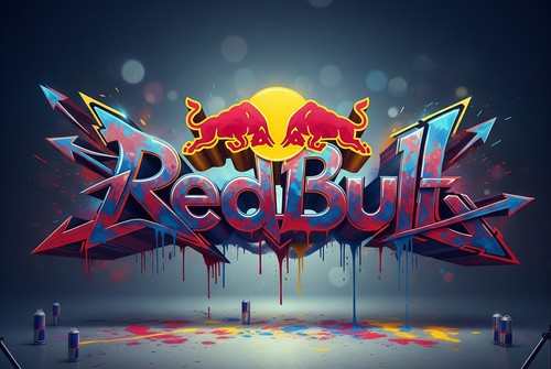 Blechschild red bull 20 - red,
