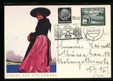 Künstler-AK Junge Frau in