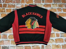 *CAMPRI CHICAGO BLACKHAWKS VINTAGE USA COLLEGEJACKE*NHL*EISHOCKEY*GR: L*RARITÄT