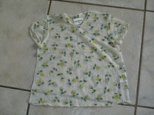 Nr. 10 schönes T-Shirt CARAMASOV Gr.128 weiß transparent gelbe Rosen Ausbrenner