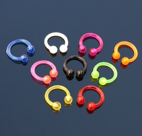 9er set piercing - piercing, hufeisen