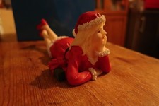 Weihnachtsfrau Figur mit  Geschenk 24 cm Weihnachtsdeko, gebraucht