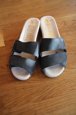 pro pedo Damen Pantoletten mit Wörishofer Fußbett Größe 39 blau NEU