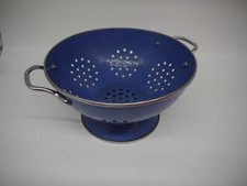 Emaille  Sieb Seiher Blau - Original - Ø 22 - H 12 cm