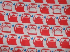 GRAZIELA Wasser Kessel Stoff 140x200cm 70er vintage kettles bowls fabric 70s rar