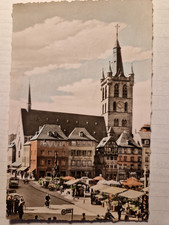 Ak TRIER HAUPTMARKT ST. GANGOLPH  gel. 1959  Postkarte coloriert Büttenrand 